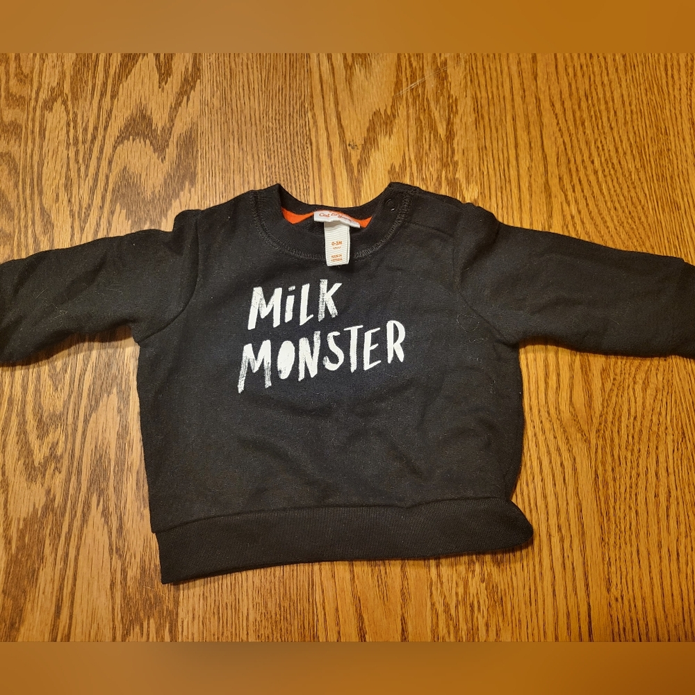(4/$15) Milk Monster Halloween sweatshirt, 0-3M